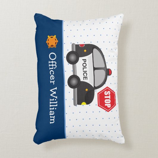 Politieagent voor kleine jongen en auto accent kussen (Voorkant(Verticaal))