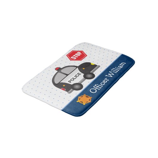 Politieagent voor kleine jongen en auto badmat (Gekanteld)