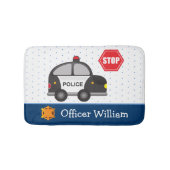 Politieagent voor kleine jongen en auto badmat (Voorkant)