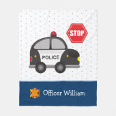 Politieagent voor kleine jongen en auto fleece deken (Voorkant)