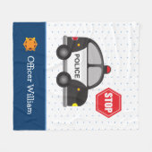 Politieagent voor kleine jongen en auto fleece deken (Voorkant (Horizontaal))