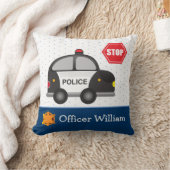 Politieagent voor kleine jongen en auto kussen (Deken)