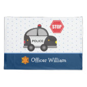 Politieagent voor kleine jongen en auto kussensloop (Achterkant)