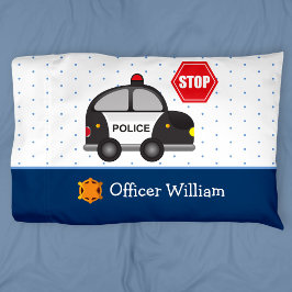 Politieagent voor kleine jongen en auto kussensloop