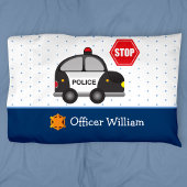 Politieagent voor kleine jongen en auto kussensloop