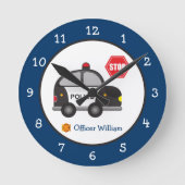 Politieagent voor kleine jongen en auto ronde klok (Voorkant)