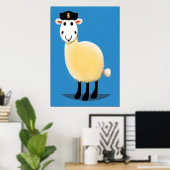 politieagent voor schapen | AI Art Poster (Thuiskantoor)