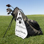 Politieagent vraagt man om hem  cartoon te vergez golfhanddoek (Groen)