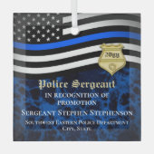 Politieagent Wetshandhaving Douane Promotie Glas Ornament (Voorkant)