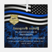 Politieagent Wetshandhaving Douane Promotie Glas Ornament (Achterkant)