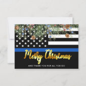 Politieagent wetshandhaving kerst bedankkaart (Voorkant)