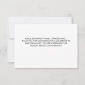 Politieagent wetshandhaving kerst bedankkaart (Achterkant)