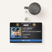 Politieagent Wetshandhaving Medewerker Foto-ID Badge (Voorkant met intrekbare)