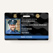 Politieagent Wetshandhaving Medewerker Foto-ID Badge (Voorkant)