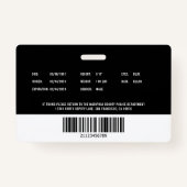 Politieagent Wetshandhaving Medewerker Foto-ID Badge (Achterkant)