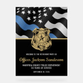 Politieagent wetshandhaving pensioen welkom acryl bord (Voorkant)