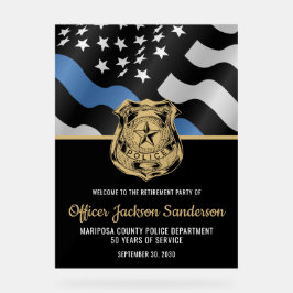 Politieagent wetshandhaving pensioen welkom acryl bord