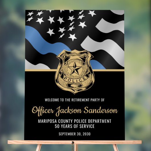 Politieagent wetshandhaving pensioen welkom acryl bord (Neutraal)