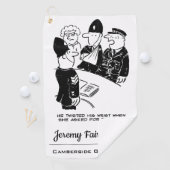 Politieagent wrist Cartoon verwondingen Golfhanddoek (Insitu)