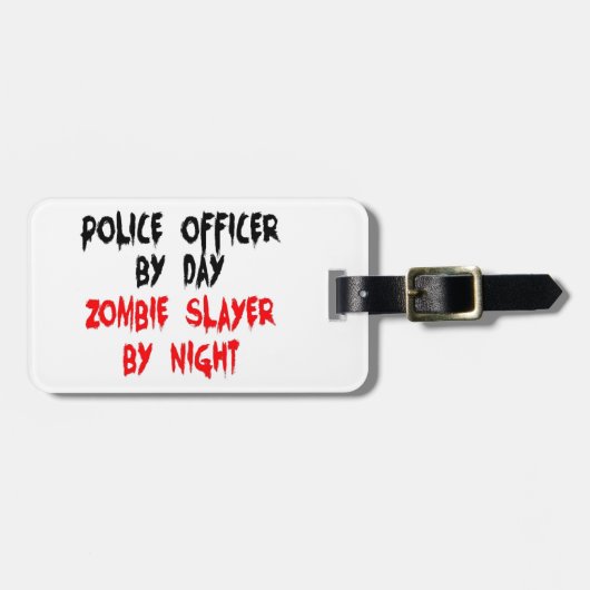Politieagent Zombie Slayer Bagagelabel (Voorkant horizontaal)