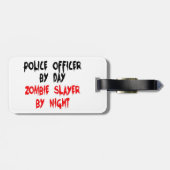 Politieagent Zombie Slayer Bagagelabel (Achterkant horizontaal)
