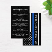 Politieagenten bebidden kaartengedicht met blauwe  visitekaartje (Bureau)