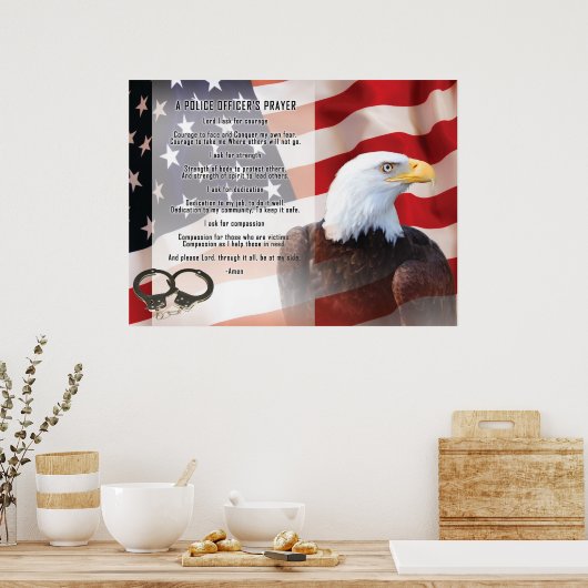 Politieagenten bidden poster (Keuken)