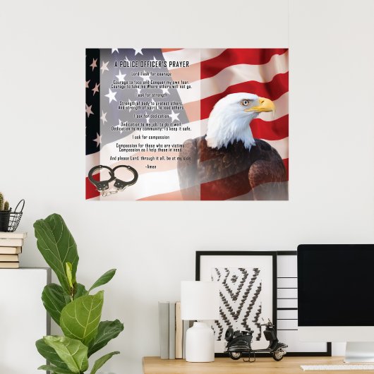 Politieagenten bidden poster (Thuiskantoor)