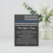 Politieagenten bidden Thin Blue Line Briefkaart (Staand voorkant)