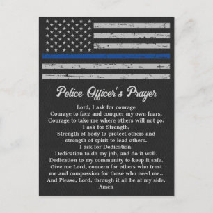 Politieagenten bidden Thin Blue Line Briefkaart