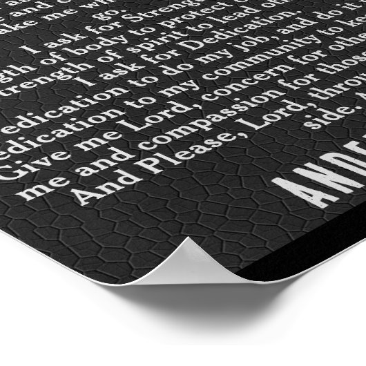 Politieagenten bidden Thin Blue Line Poster (Hoek)