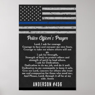Politieagenten bidden Thin Blue Line Poster