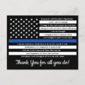 Politieagenten gebed dunne blauwe lijn dank u briefkaart (Voorkant)