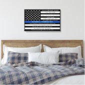 Politieagenten gebed gepersonaliseerde dunne blauw canvas afdruk (Insitu (Slaapkamer))