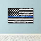 Politieagenten gebed gepersonaliseerde dunne blauw canvas afdruk (Insitu (Houten vloer))
