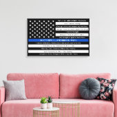 Politieagenten gebed gepersonaliseerde dunne blauw canvas afdruk (Insitu (Woonkamer))