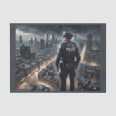 Politieagenten kijken naar de stad om je te besche tissuepapier (Voorkant)