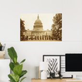 Politieagenten op het Amerikaanse hoofdkwartier Poster (Thuiskantoor)