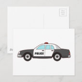 Politieagenten patrouilleren auto om stad te besch briefkaart (Voorkant / Achterkant)