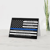 Politieagenten Prayer Law Enforcement Blue Line Bedankkaart (Voorkant)