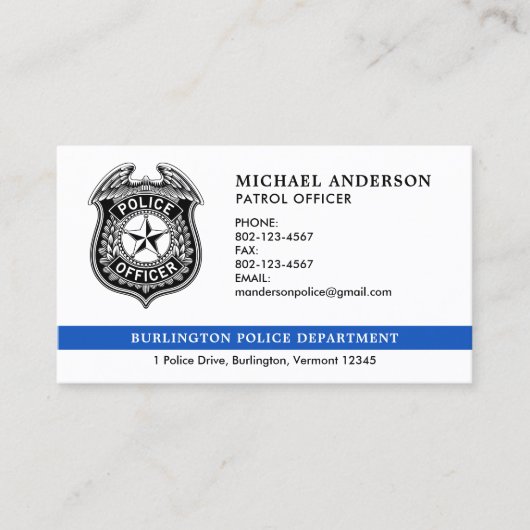 Politieambtenaar Afdeling Wetshandhaving QR-code Visitekaartje (Voorkant)