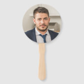 Politieambtenaar die de blauwe lijn heeft gefelici handwaaier (Achterkant)