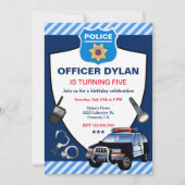 Politieambtenaar Kinderen Birthday Uitnodiging (Voorkant)