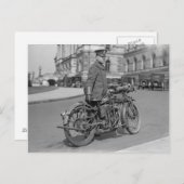 Politieambtenaar motorfiets, 1922 briefkaart (Voorkant / Achterkant)