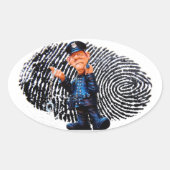 Politieambtenaar Ovale Sticker (Voorkant)