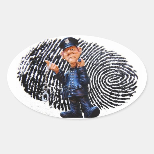 Politieambtenaar Ovale Sticker (Voorkant)
