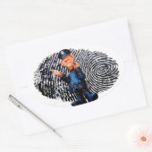 Politieambtenaar Ovale Sticker (Envelop)