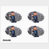 Politieambtenaar Ovale Sticker (Vel)