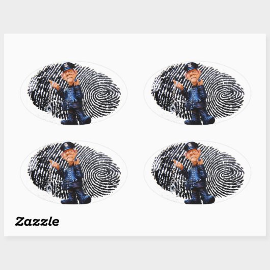 Politieambtenaar Ovale Sticker (Vel)