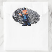 Politieambtenaar Ovale Sticker (Tas)